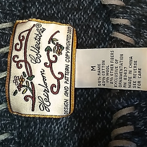 Vintage 2003 Heirloom Collections medium Christmas Cardigan sweater - Picture 2 of 4